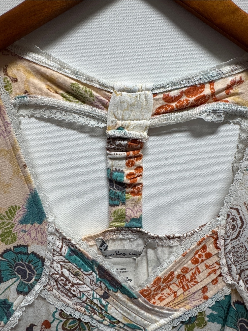 American Rag Multi-Color Floral Patchwork Tank Top - Picture 5 of 8